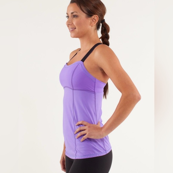 Lululemon Catch Me Tank Size 8 Power Purple and Black - Picture 2 of 15